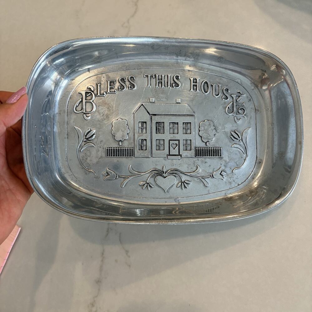 Vintage Wilton armetale Pennsylvania bread “Bless This house” Tray, home decor